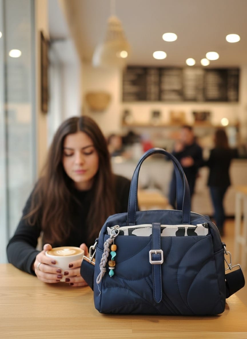 Bolso de Mano "Blue Velvet" – Estilo Acolchado y Versatilidad Total