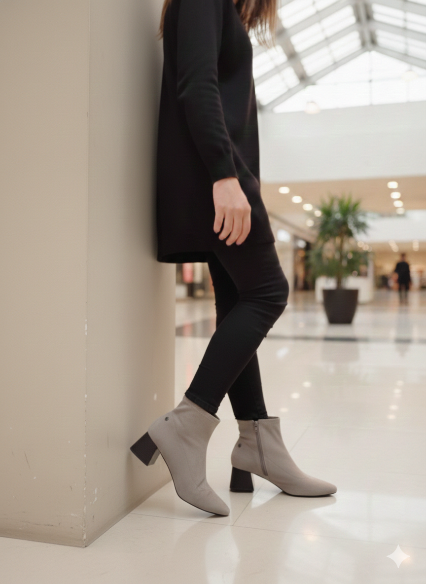 Botín de Piel Vuelta – Elegancia con Tacto Terciopelo