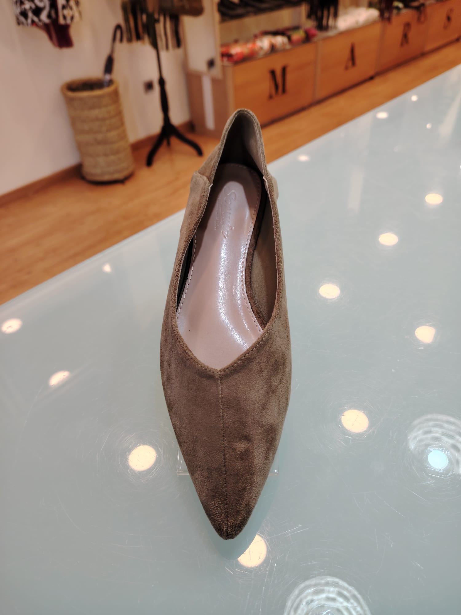 Bailarina 'Soft Point' en Antelina Verde Militar - Imagen 2