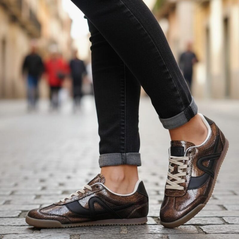 Zapatillas Brillo Retro y Textura Craquelada